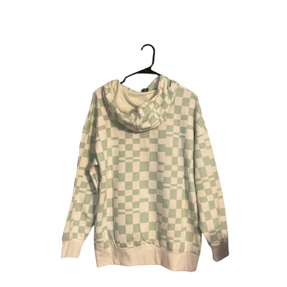 Wild Fable Green Checkerboard Hoodie Size M - Picture 2 of 3
